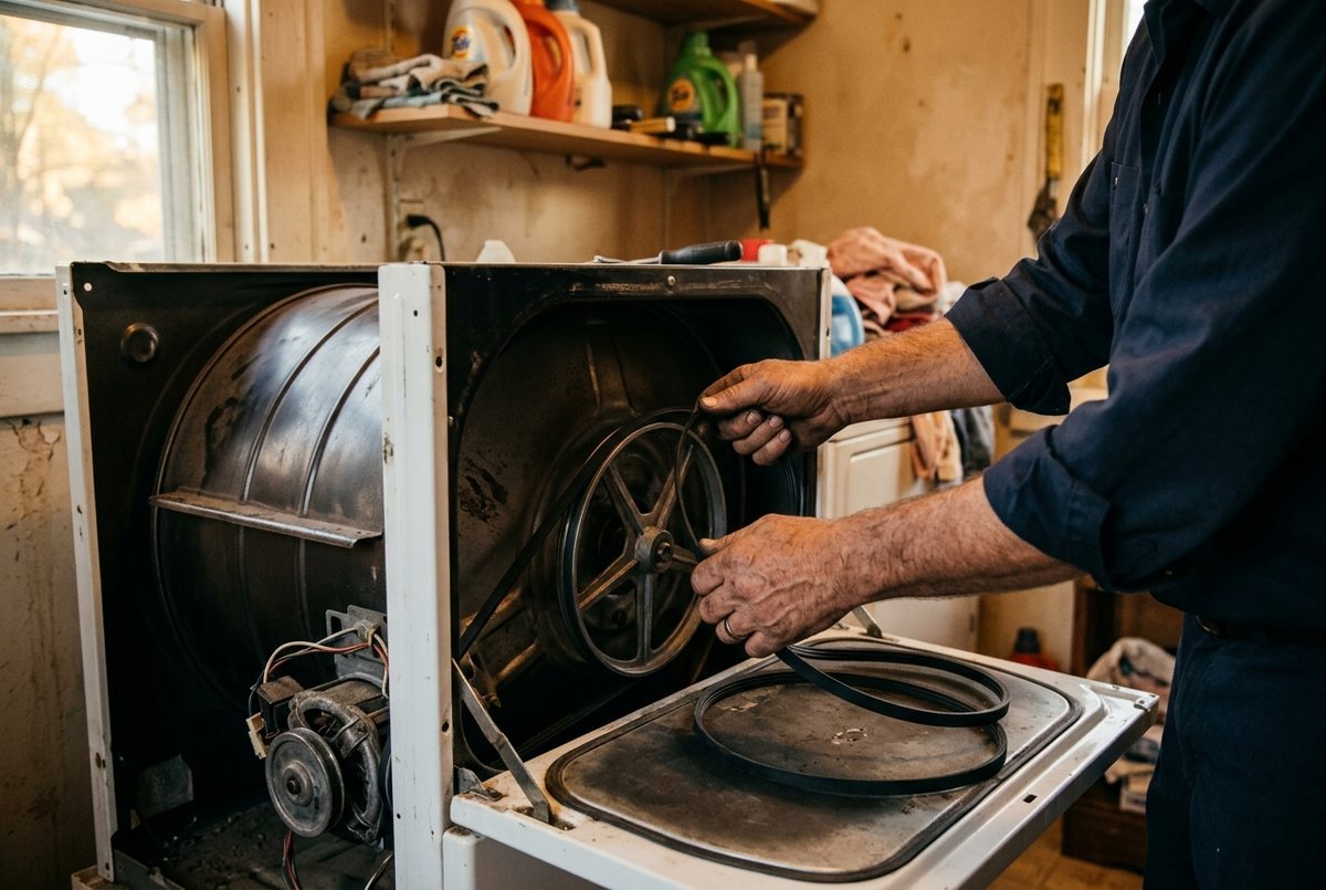 Dryer Repair technician at work