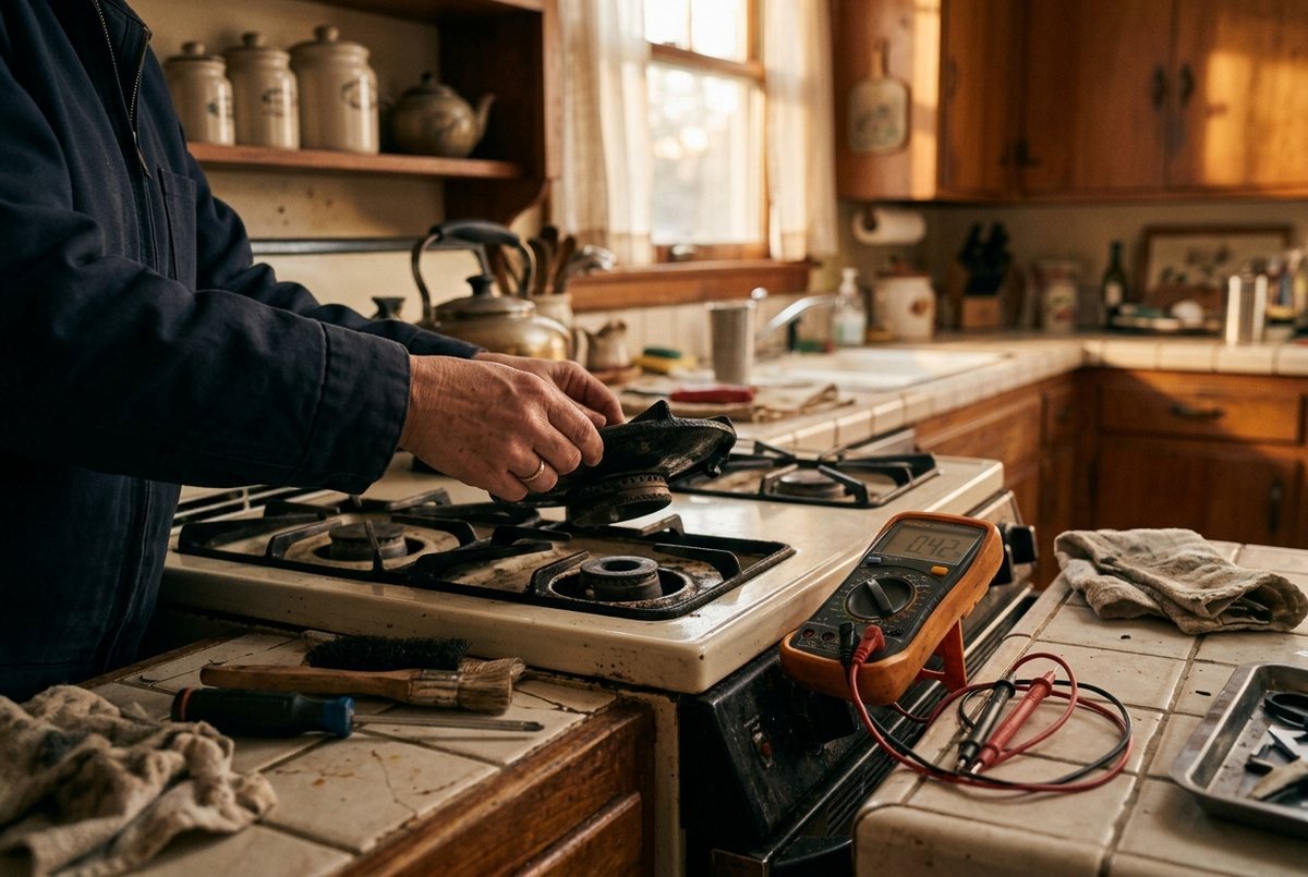 Stove & Range Repair technician at work